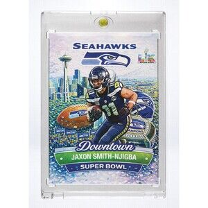 Jaxon Smith-Njigba Super Bowl Custom Holo SP Trading Card – Art Insert Seahawks